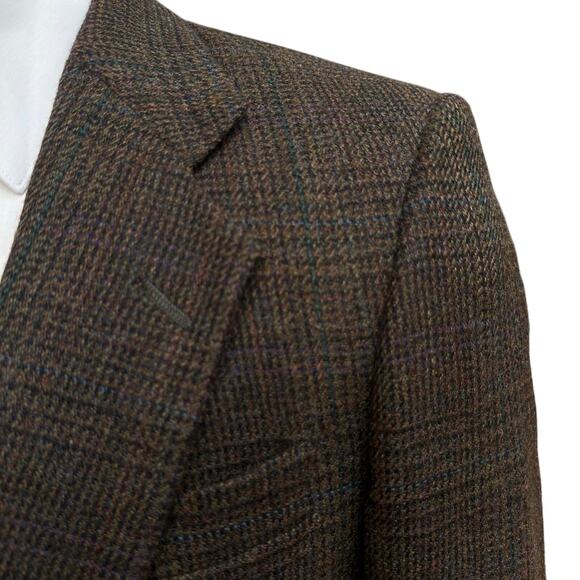 Christian Dior Monsieur 38R Tweed Sport Coat Blazer Browns Blue Plum - Picture 4 of 12